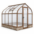 Serra da giardino 250 × 190 × 230 cm in alluminio marrone effetto legno con pannelli traslucidi, porta e finestra