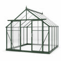 Serra da giardino in alluminio verde e policarbonato trasparente con doppia porta scorrevole, 250 × 190 × 220 cm
