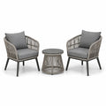 Set da giardino grigio, tortora e antracite con 2 poltrone 76 × 75 × 83 cm e tavolino Ø 55 × 46 cm