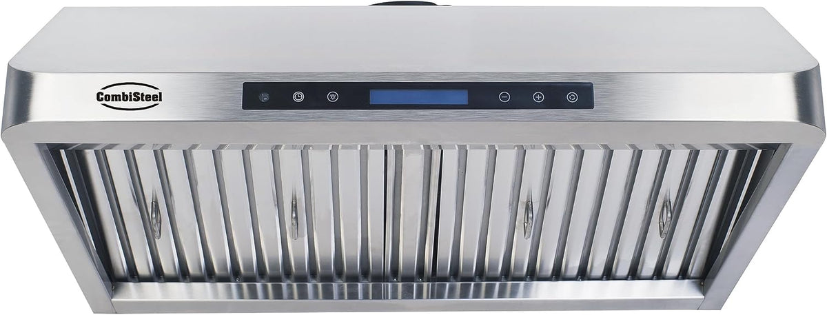 Okap kuchenny, CombiSteel, 1200 mm, 230 V, 0.249 kW, Czarny / Srebrny, oświetlenie LED