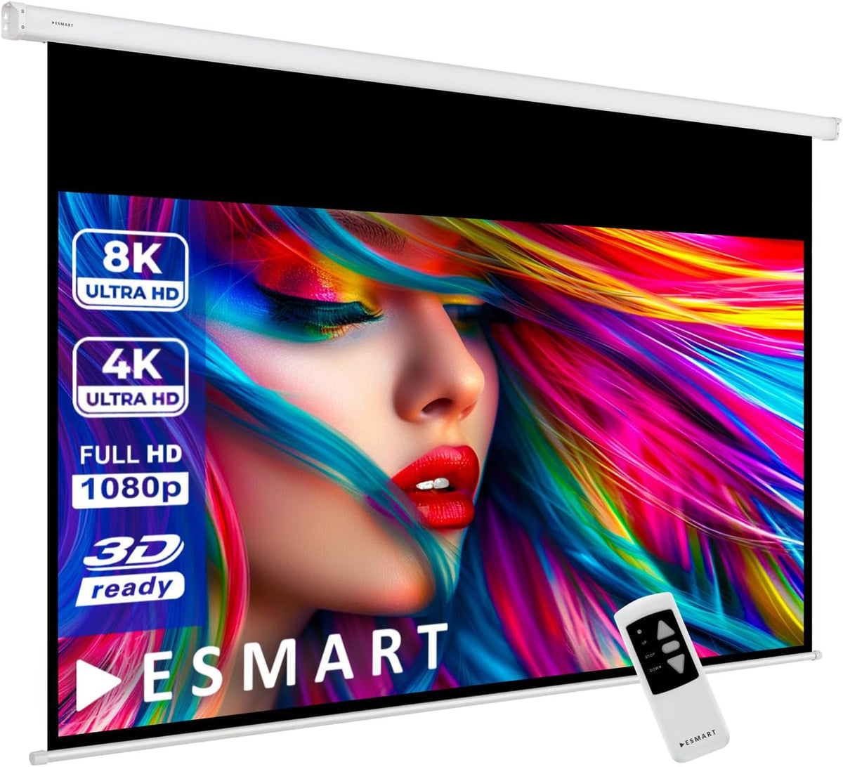 ESMART, Ekrany projekcyjne, 266 x 149 cm, Czarny, metal, oświetlenie LED, pilot zdalnego sterowania