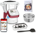 Moulinex, Robot kuchenny, HF934510, 1550 W, 3 l, Biały/Czerwony/Srebrny, oświetlenie LED, Wi-Fi