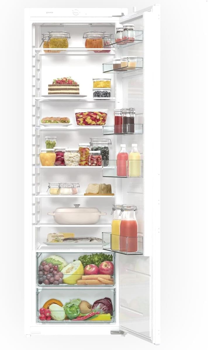Gorenje, Lodówka, RI418EE0, 301 litrów, 540 mm, 22 kg, Biały, stal nierdzewna, oświetlenie LED, Wi-Fi
