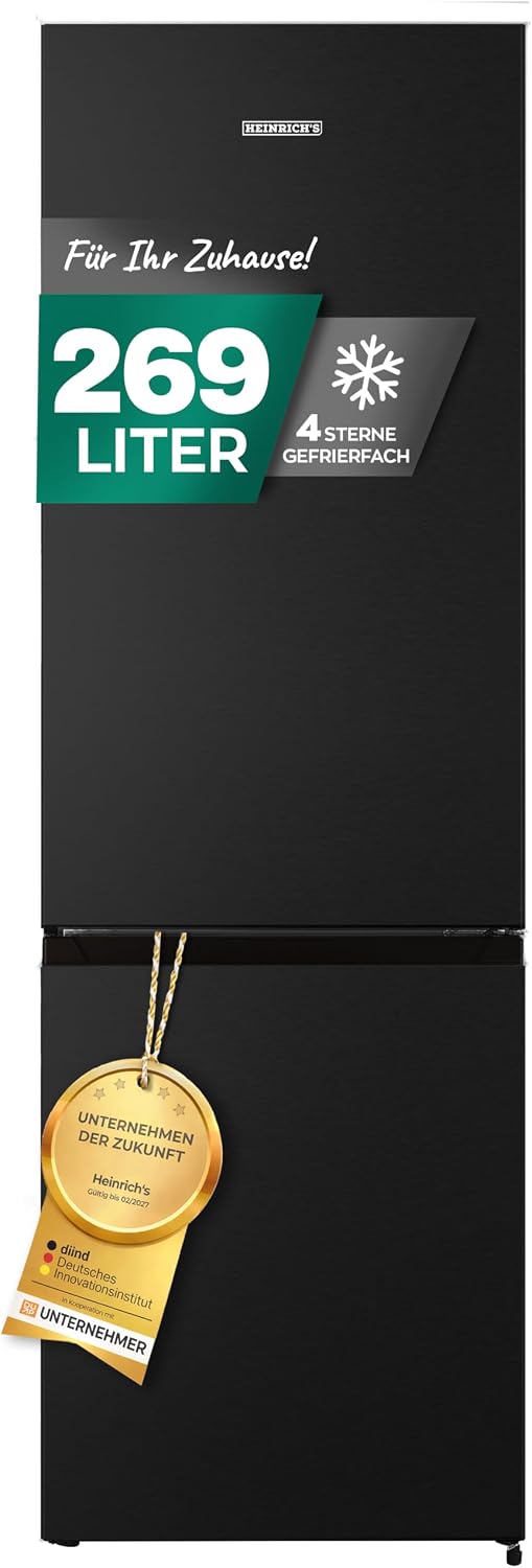 Heinrich´s, Lodówka, 269 l, 39 dB, 180,0 x 55,0 x 55,8 cm, Biały, 1 szuflad, oświetlenie LED