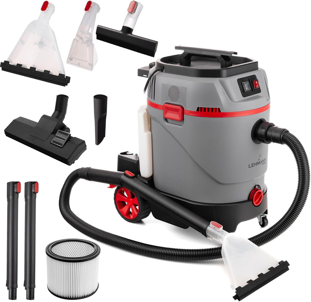LEHMANN, Odkurzacz, 35 l, 3 W, Szary, filtr HEPA, 3 w 1