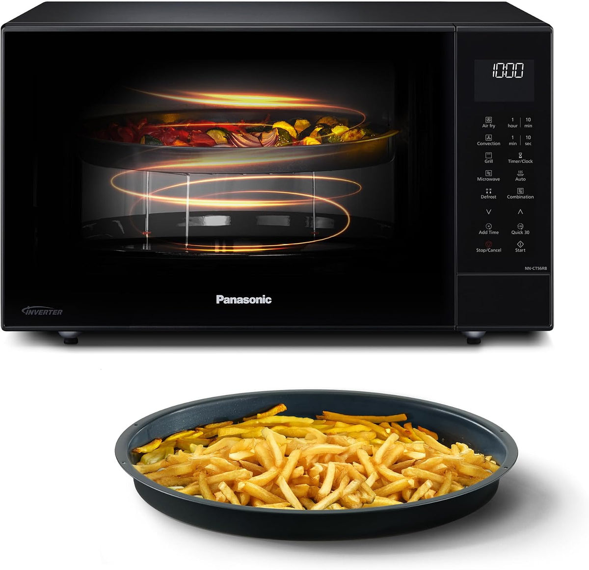 Kuchenka mikrofalowa, CT56RBEPG, Panasonic, 27 l, 1300 W, Czarny, funkcja grilla
