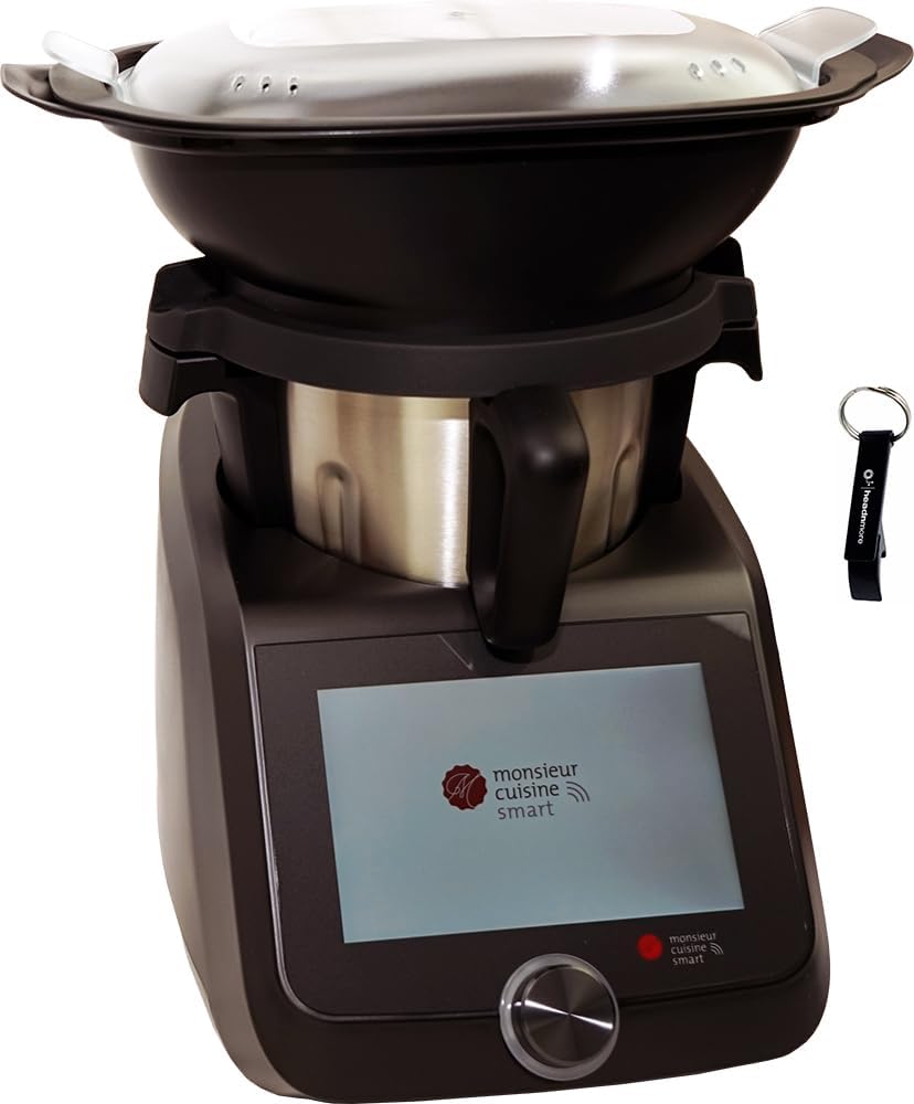 Pełnowymiarowe roboty kuchenne, HEADNMORE, 1200 W, 5 kg, 160 mm, Czarny/Srebrny, Wi-Fi, pilot zdalnego sterowania, timer