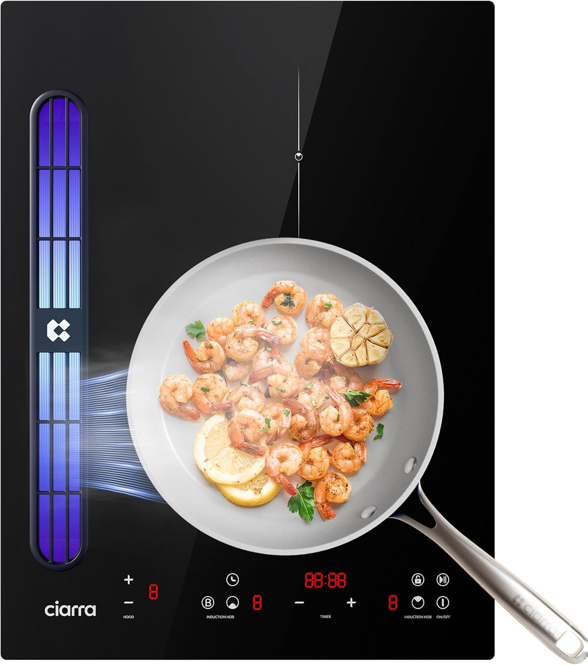Płyta indukcyjna, CIARRA, 39 cm, 3200 W, 70 dB, Czarny