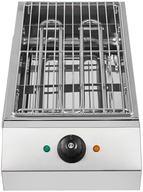 Grill elektryczny, MJMLUCK, 1800 W, 4 cali, Srebrny, stal nierdzewna, funkcja grilla