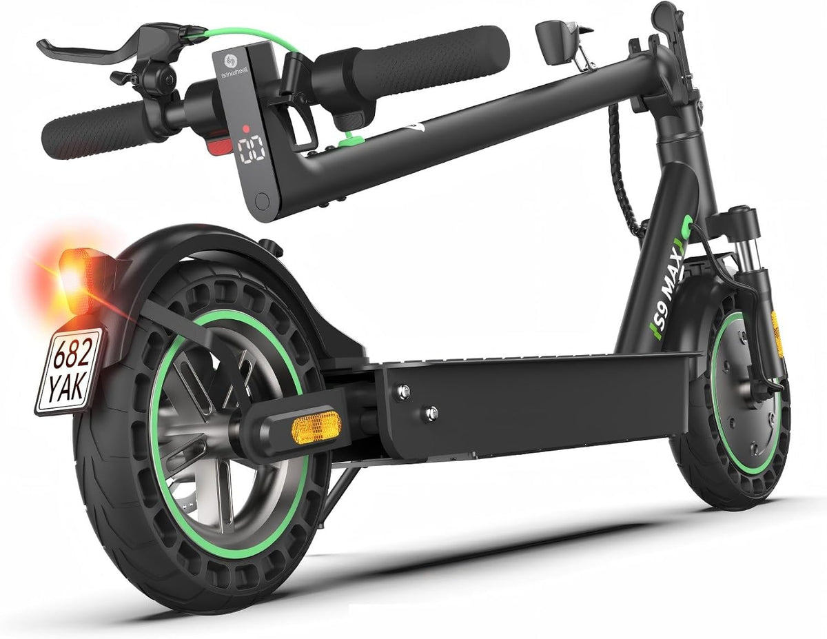 isinwheel, Hulajnogi elektryczne, 10 Ah, 10 cali, 120 kg, Czarny, składana konstrukcja, USB, Bluetooth, odporność na warunki atmosferyczne