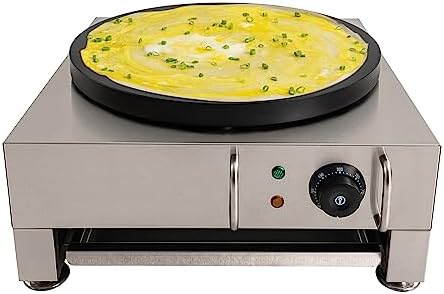 MJMLUCK, Crêpeiers Przewodniczący, 40 cm, 110 V, 1,65 kW, Brązowy, stal nierdzewna