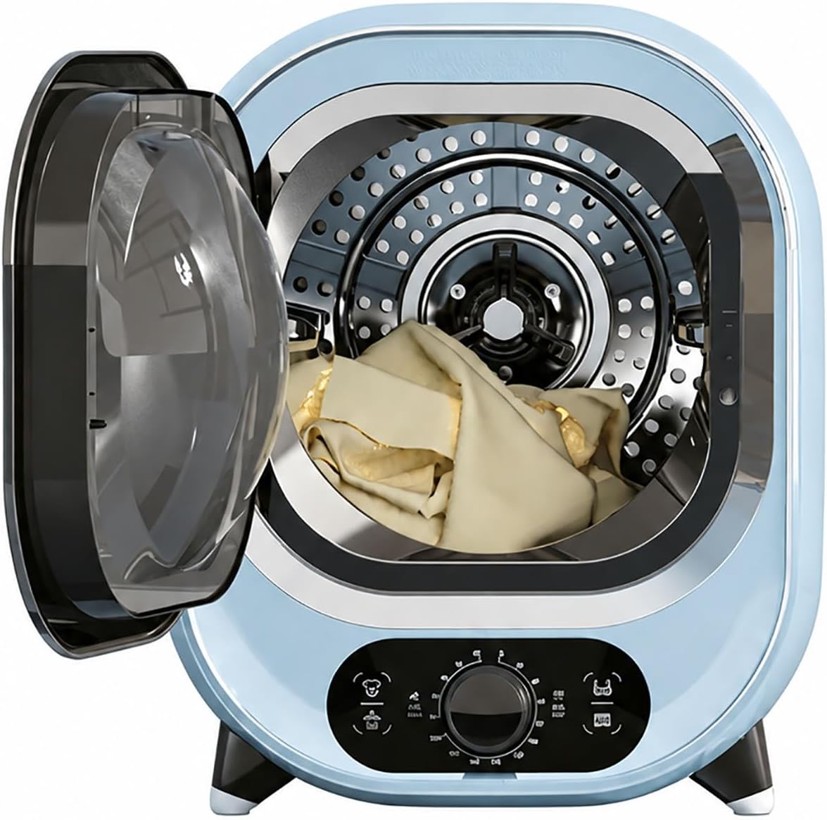 QINPI, Suszarki z pompą ciepła, 300 W, 8 kg, 310 × 390 × 380 mm, Srebrny, stal nierdzewna