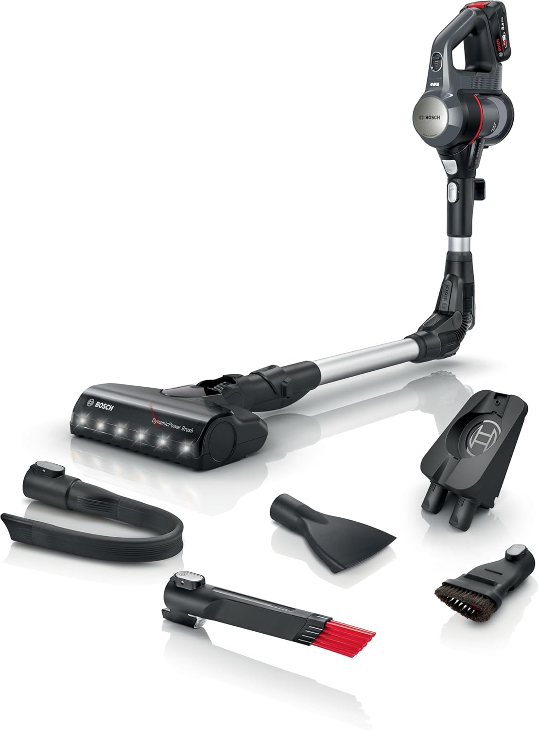 Bosch, Odkurzacz pionowy, BCS711A, 18 V, 3.0 Ah, Czarny/Srebrny, oświetlenie LED, praca bezprzewodowa