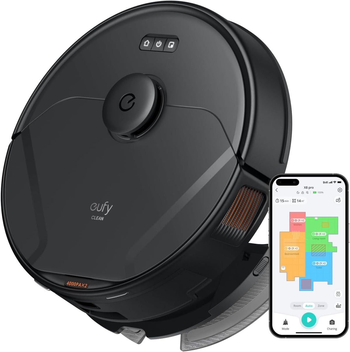 eufy, Robot sprzątający, 2,5 l, Czarny