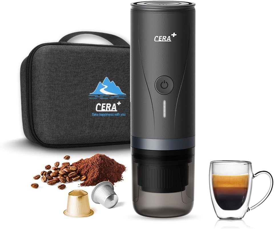 CERA+, Ekspres do kawy, 10 W, 50 ml, Czarny / Srebrny, USB