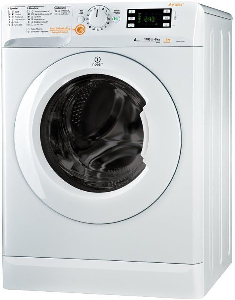 Pralko-suszarki, AN/8, Indesit, 8 kg, 10000 l, Biały