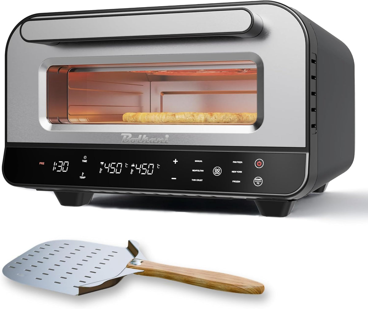Bolkani, Piec do pizzy, 1700 W, 32 x 32 cm, Czarny, timer