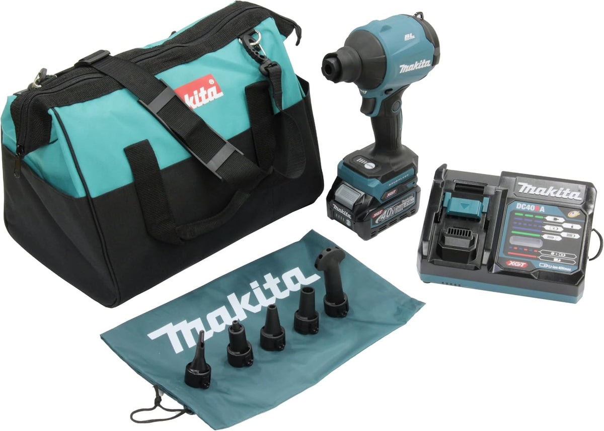 Makita, Wentylatory akumulatorów, AS001GA102, 40 V, 200 m, 2,5 kg, Niebieski, oświetlenie LED, praca bezprzewodowa