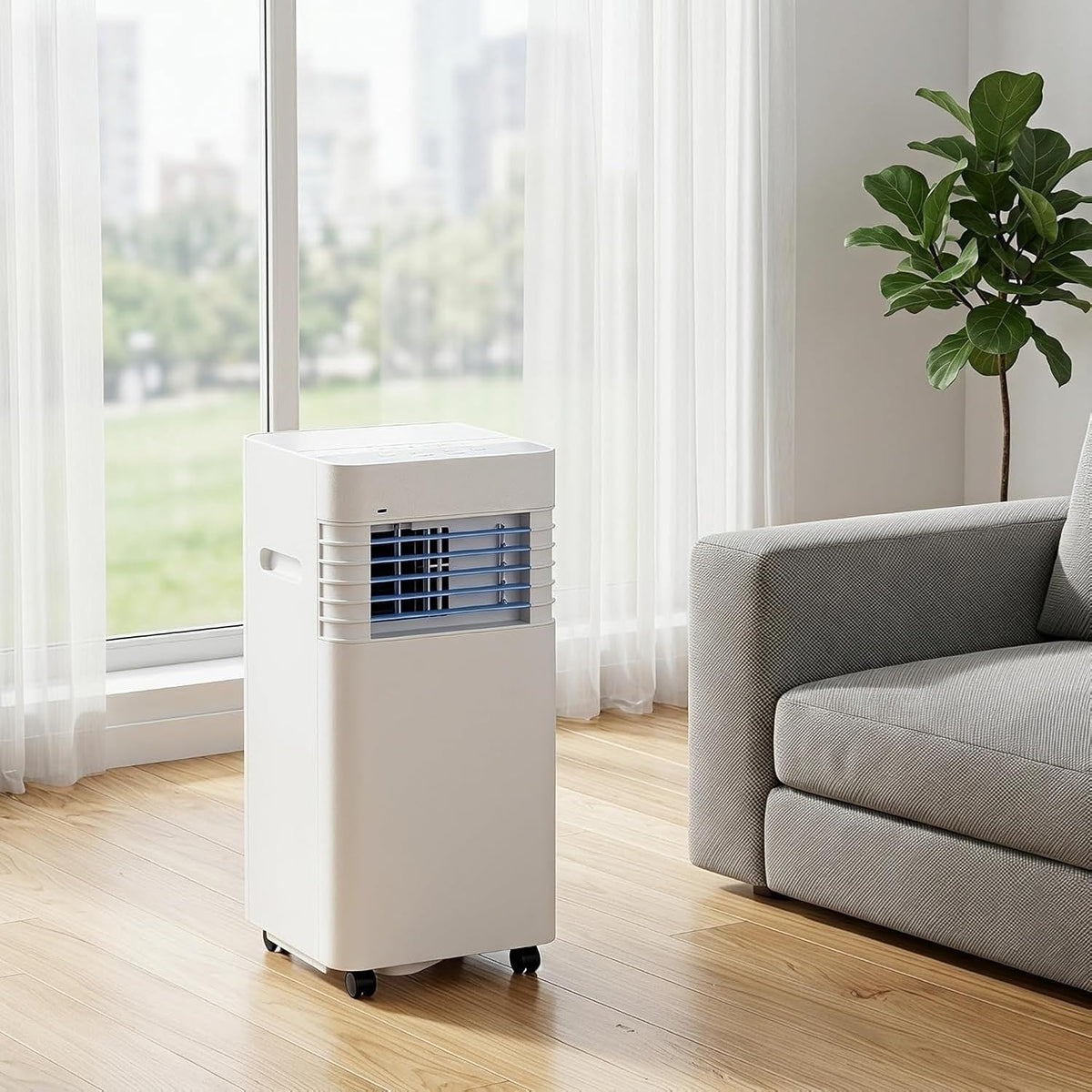HUANQIN, Klimatyzator przenośny, 14000BTU, 5000 BTU, Biały