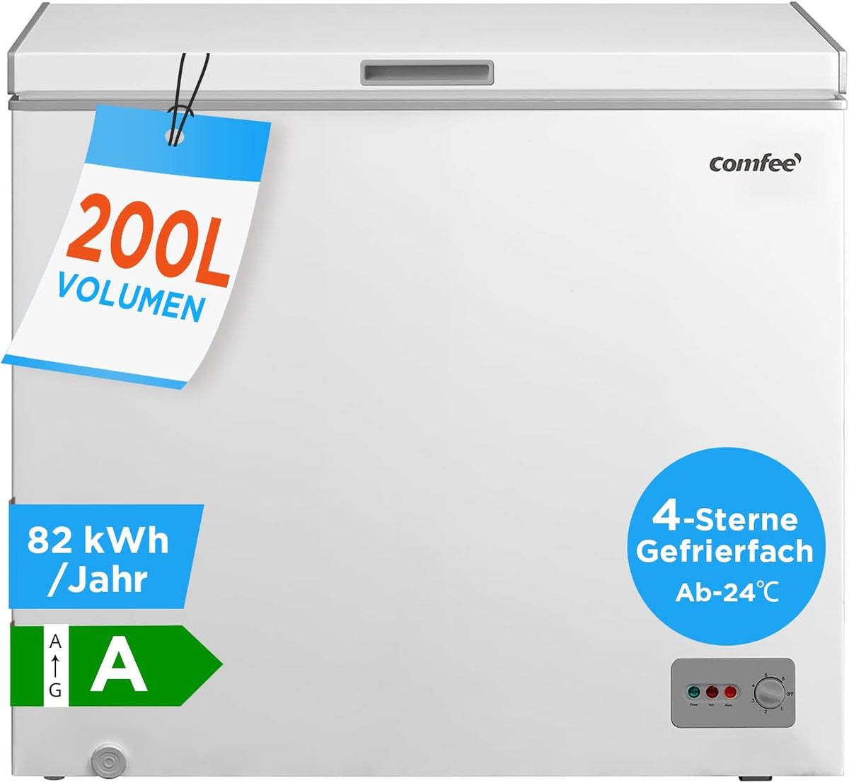 Comfee, Zamrażarka, RCC201, 200 l, 41 dB, 85 cm, Biały, kompresor