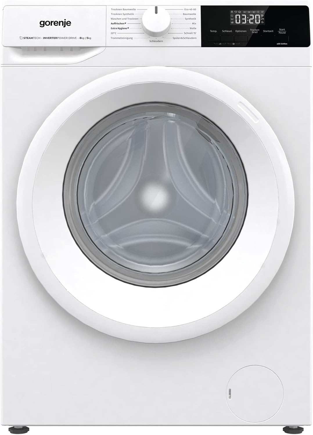 Gorenje, Pralka, W3D2A854ADPS, 8 kg, 60 x 85 x 54 cm, 54 l, Czarny