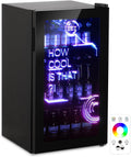 HCK, Minilodówka, 98 l, Czarny, oświetlenie LED