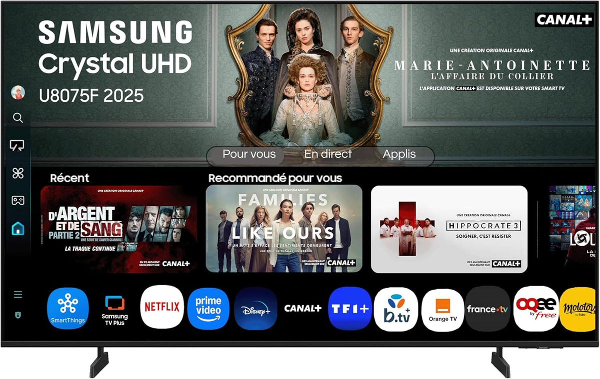 Samsung, Telewizor Smart TV, 43U8075F, 43 cali, Czarny, Bluetooth, Wi-Fi