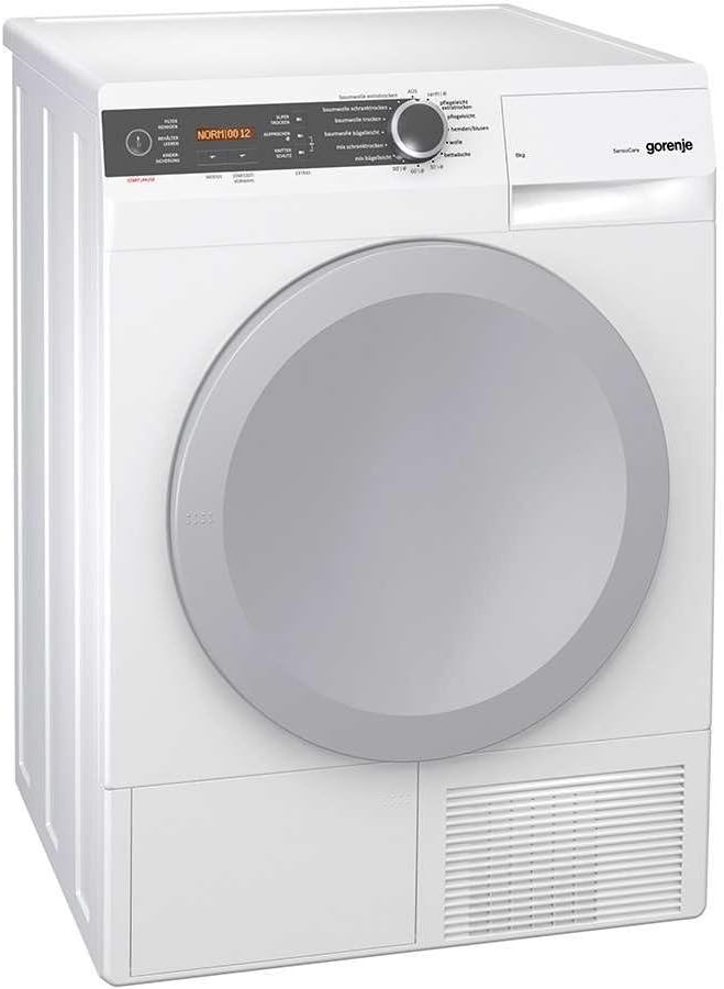 Gorenje, Suszarki z pompą ciepła, 8 kg, 66 dB, 0,86 kW, Biały