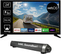 REFLEXION, Telewizor Smart TV, 12 V, 550 x 88 x 336 mm, Czarny, USB, Bluetooth, Wi-Fi, pilot zdalnego sterowania, praca bezprzewodowa
