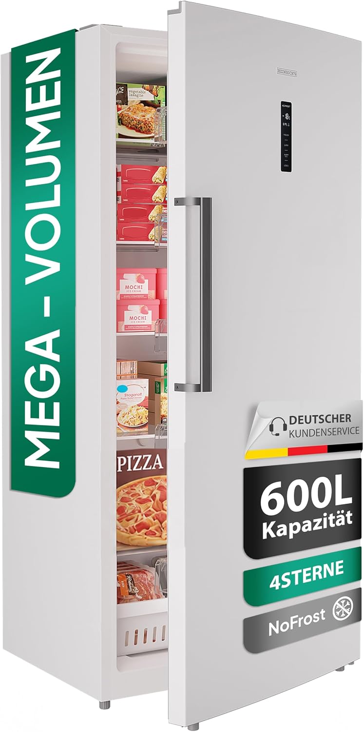 Zamrażarka, Heinrich´s, 600 l, 39 dB, Czarny, 1 szuflad, oświetlenie LED