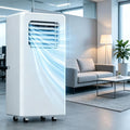 HUANQIN, Klimatyzator przenośny, 12000 BTU, 23 m, 52 dB, Biały