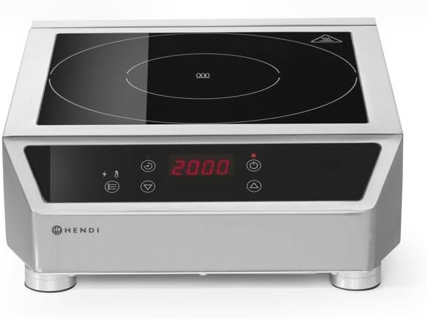 HENDI, Płyty kuchenne, 3500 W, 380 mm, 20 kg, Czarny/Srebrny, regulowana wysokość