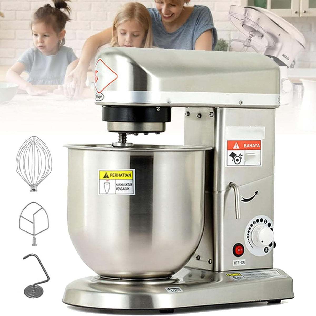 DHMYDPDZ, Robot kuchenny, 5 l, 0.5 kW, 35 kg, Srebrny, stal nierdzewna