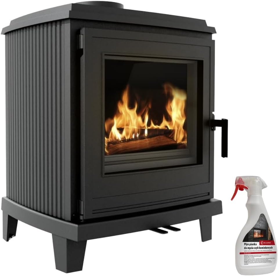 KRATKI, Kominek elektryczny, K11, 6 kW, 150 mm, Czarny