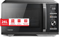 Toshiba, Kuchenka mikrofalowa, MW3-AC26SFI, 6 W, 26 litrów, 57 dB, Czarny, funkcja grilla