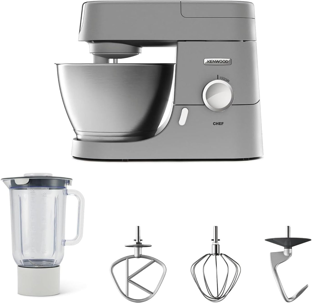 Kenwood, Robot kuchenny, 1000 W, 38 x 28 x 30,5 cm, 11,7 kg, Srebrny