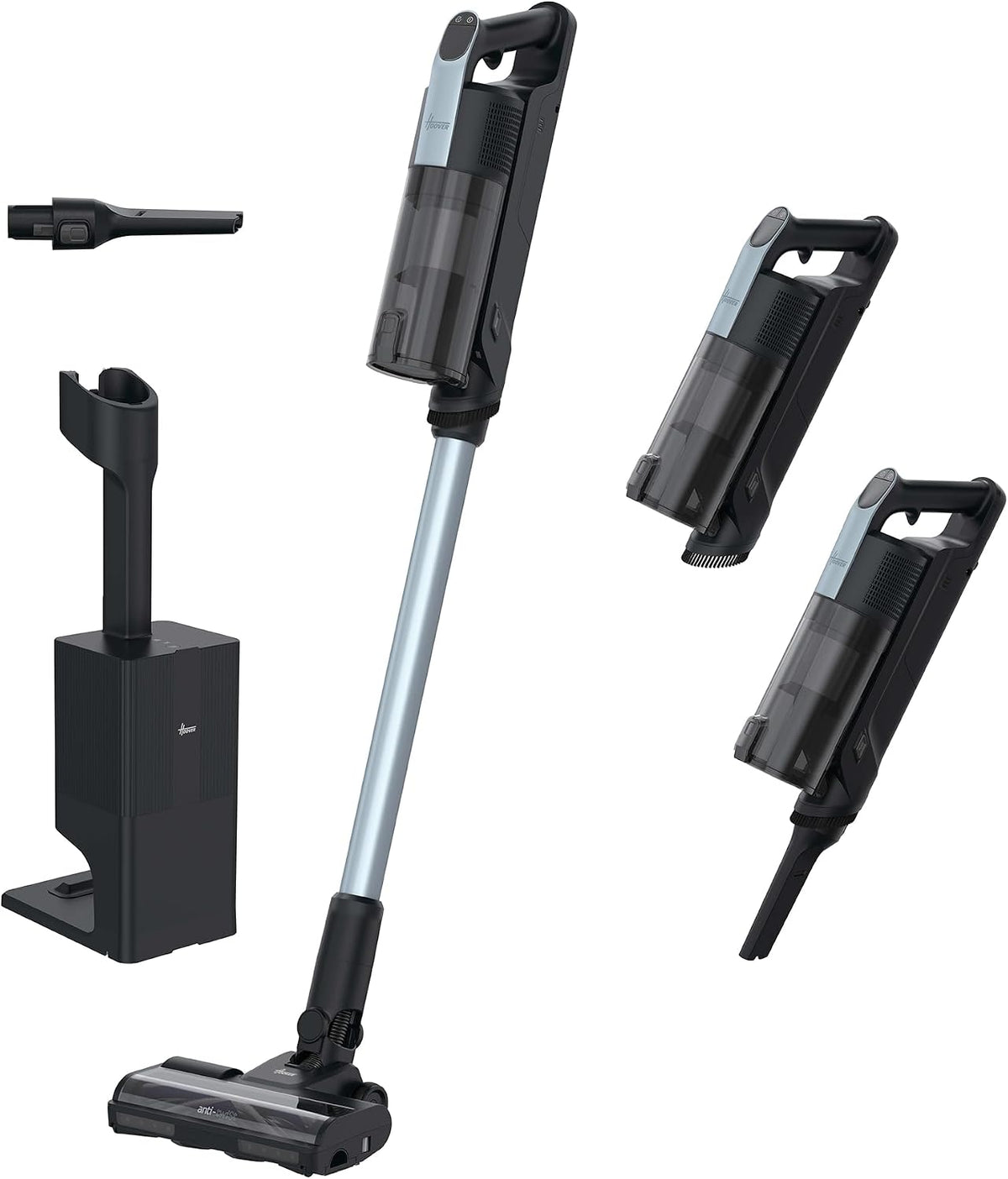 Hoover, Odkurzacz, HF3, 3 l, 2020 W, Czarny/Srebrny, oświetlenie LED, filtr HEPA, praca bezprzewodowa