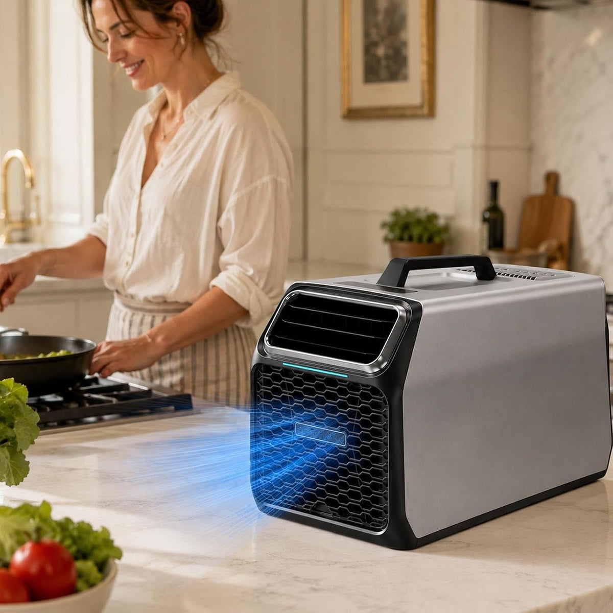 Klimatyzator przenośny, Soflightmok, 220 V, 5000 BTU, 543 × 315 × 363 mm, Szary